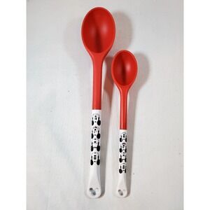 Disney Mickey Mouse Red Cooking Spoon Set Large & Small Plastic Kitchen Utensils